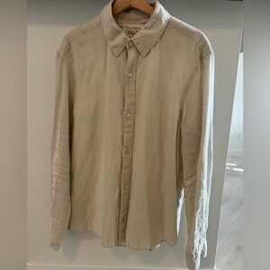 Zara Origins Beige Linen Shirt